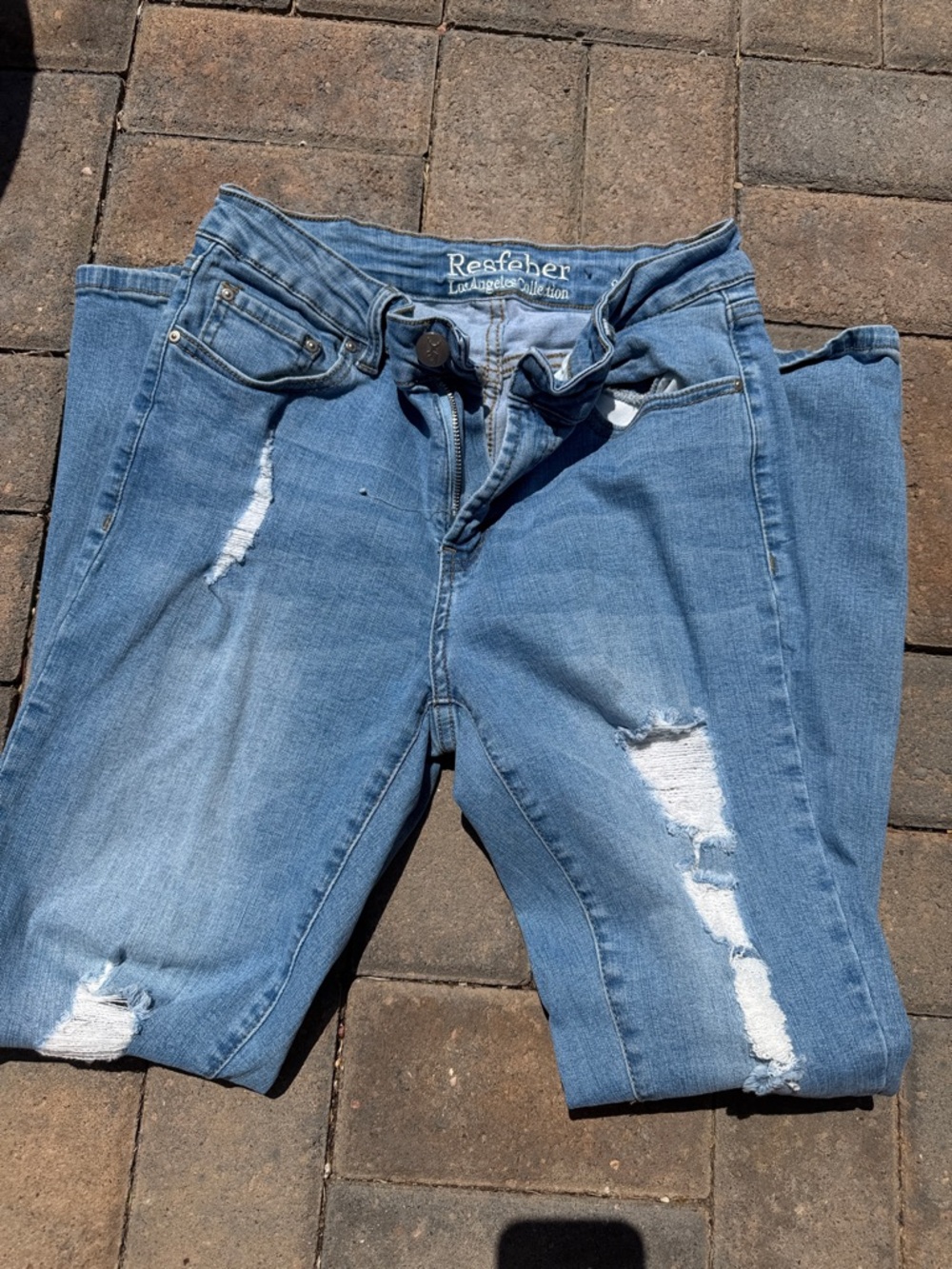 Resfeber Light Blue Distressed Skinny Jeans for Women
